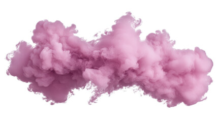 Fototapeta premium Beautiful pink smoke cloud isolated on a transparent background for creative design and artistic projects