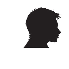 silhouette of a person with a hair vector on white background 