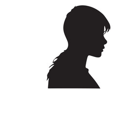 silhouette of a person with a hair vector on white background 