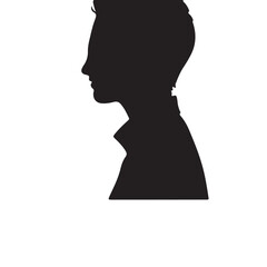 silhouette of a person with a hair vector on white background 