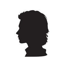 silhouette of a person with a hair vector on white background 