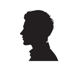 silhouette of a person with a hair vector on white background 