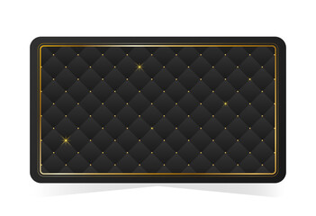 Premium black and gold VIP card design. Leather background with copy space. Vector illustration on transparent background