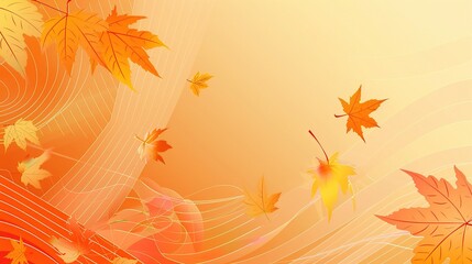 A captivating autumn - themed background featuring a magnificent maple tree. The tree stands tall with its branches adorned with vividly colored maple leaves