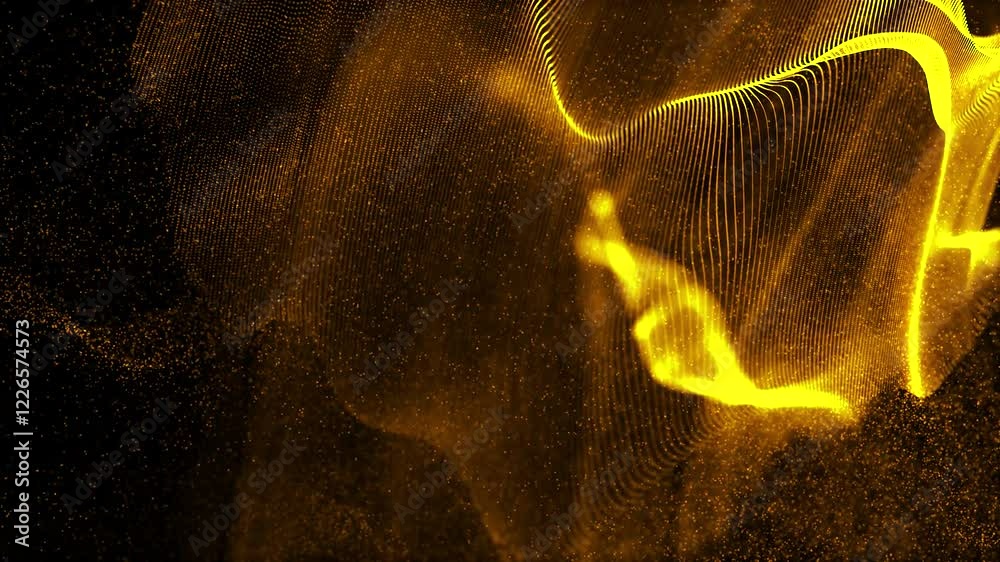 Wall mural 4k abstract looped backgrounds with luminous particles with depth of field. science fiction backgrou