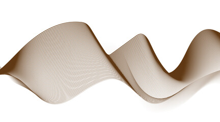 Abstract blue smooth wave on a white background. Dynamic sound wave. Design element. Vector illustration.