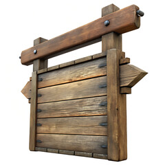 wooden sign isolated on white