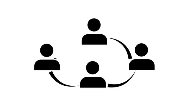 Set of 4 connected people icons vector