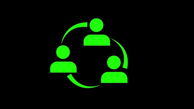 Green vector teamwork icon set