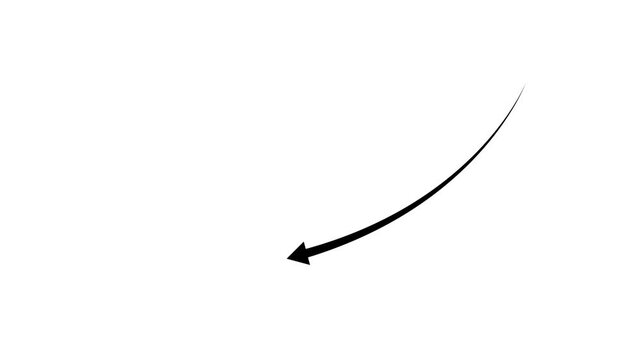 Down curve arrow animation, Falling prices concept arrow animation