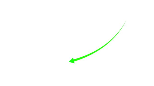 Down curve arrow animation, Falling prices concept arrow animation