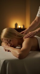 Obraz premium Relaxing Back Massage in a Luxurious Spa Setting