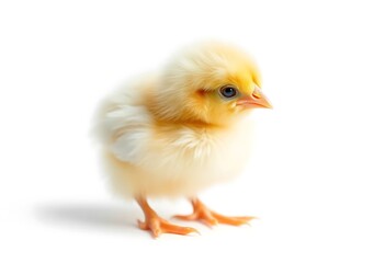 Fototapeta premium Fluffy Yellow Chickling: A Delicate Pastel Portrait