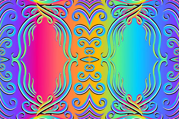  gradient flower and leaf art pattern of indonesian culture traditional tenun batik ethnic dayak ornament for wallpaper ads