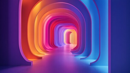 Naklejka premium 3D render abstract background with colorful neon