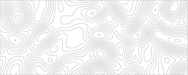 White & black topographic contours lines of mountains & geographic map pattern. Paper texture imitation of a geographical map shades. Cartography texture & Ocean topographic line © Sanatçi