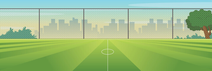 Cute and nice design of Football Artificial turf interior objects vector design