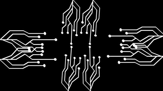 Set of 6 circuit board icons vector