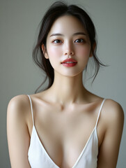 Fototapeta premium Portrait of a woman with natural beauty in soft light