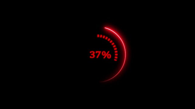Animated red loading bar with 37 percent progress