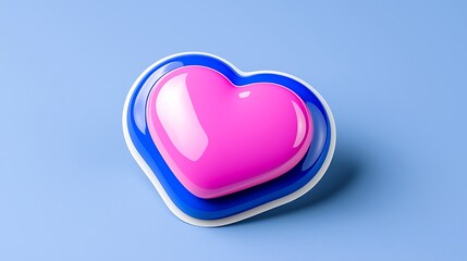 Pink and Blue 3d Heart Render Symbol of Love and Affection