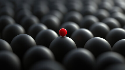 Obraz premium Conceptual visualization of individuality with a red sphere