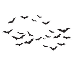 bat and bats shilahoutte vector  bundle on white background 