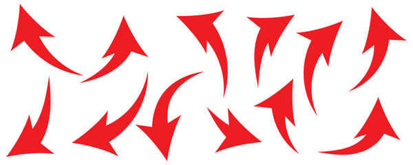 Black curved arrows icons set. Arrow sign in flat style. Wind movement image, process repeat symbol, rotation. Vector illustration