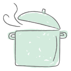 Doodle cooking pot design element