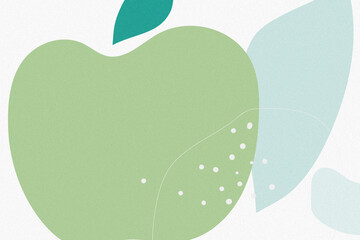 Hand drawn green apple Memphis background design element