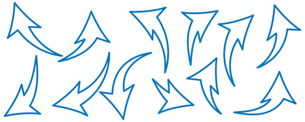 Arrows set black icons. Arrow icon. Arrow vector collection. Doddle arrow set, collection of arrows. Collection different arrows sign. Black vector arrows icons