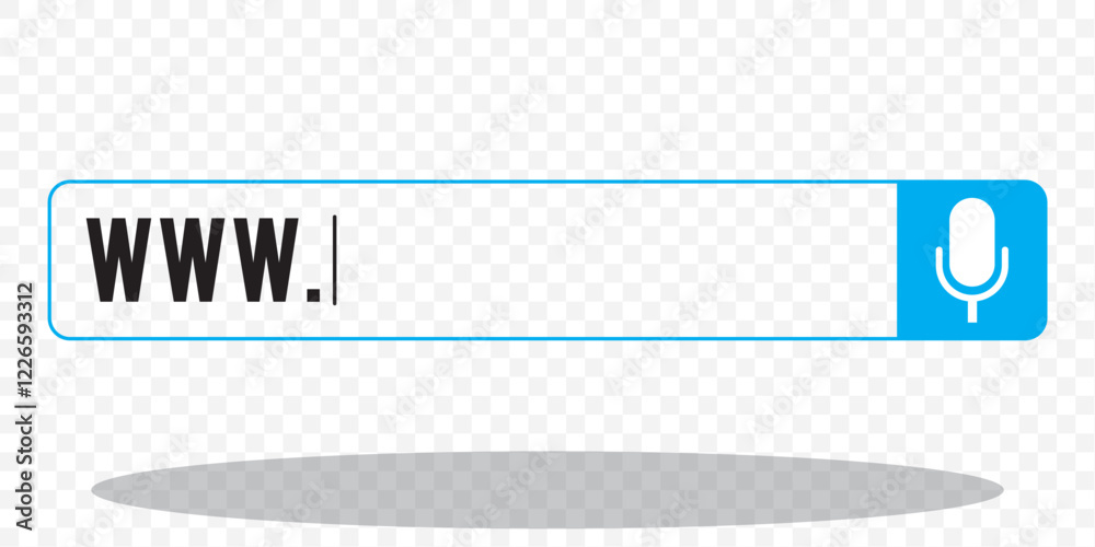 Poster search bar, search boxes with shadow on transparent background - stock vector. internet browser sear