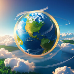 Naklejka premium Earth day is observed every year on April 22, to demonstrate support for environmental protection. 3D Rendering