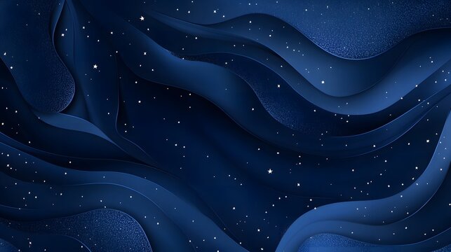 Dark blue abstract waves, glittering background, design, texture