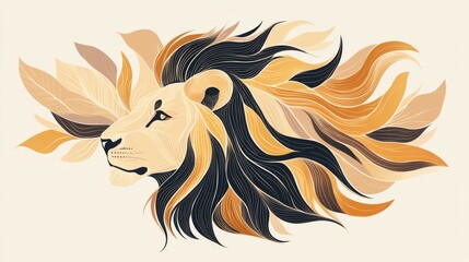 Majestic lion illustration abstract art creative design digital artwork artistic viewpoint