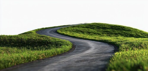 Same winding road in 3D detail, displayed again on a clear base.