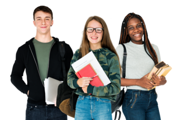 Diverse students png sticker, transparent background