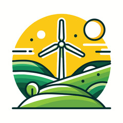 Wind turbine vector illustration
