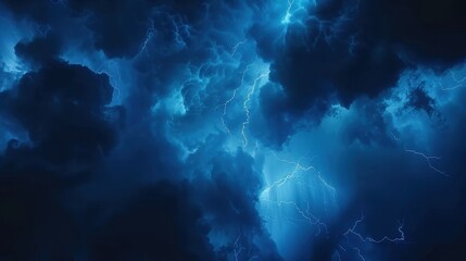 Lightning splits the dark, abstract sky. Thunder rumbles, signaling the storm's intensity.