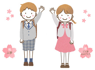 入学式に出席する子供