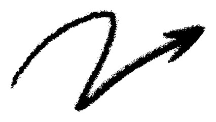 PNG Curved arrow hand-drawn, transparent background