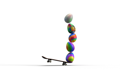 Happy easter eggs day colorful skateboard enjoy funny happy lifestyle gift bunny rabbit ear paint multicolor religion happy easter day eggs april month 225 year object springtime season easter day art