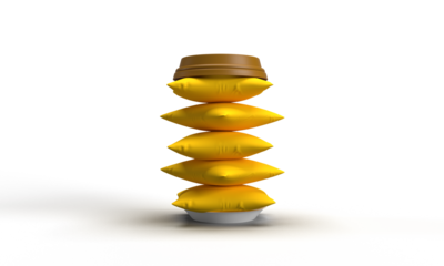 pillow yellow orange color object coffee cup lid mug brown world sleep day insomnia relaxation night drink coffee symbol march month 2025 year friday 14 date sleep day world awareness sleep time cute