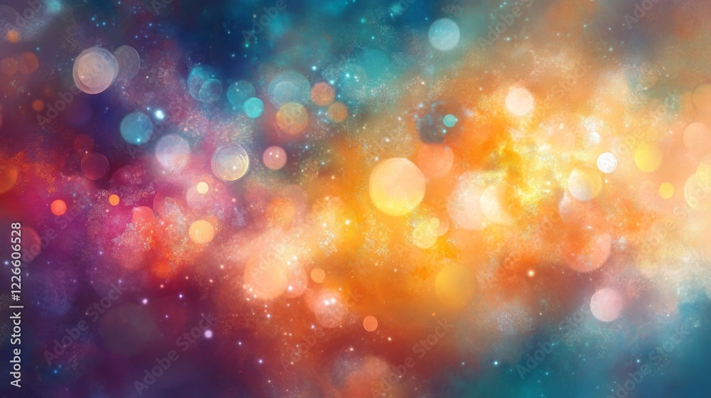 Aufkleber abstract bokeh lights in soft focus, with warm and cool tones blending harmoniously