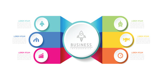 Vector business Presentation Connecting Steps Infographic Template