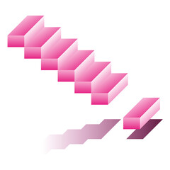 Fototapeta premium PNG Pink gradient 3D staircase illustration, transparent background