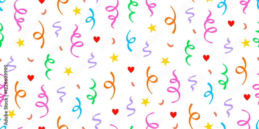 Aufkleber cute heart confetti pattern background. birthday decoration confetti, heart element cute seamless pa