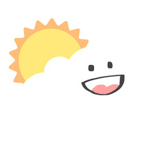 Moon png flat cloud sticker collage, cute weather transparent clipart