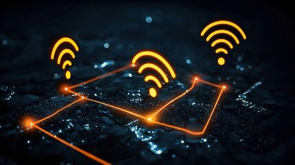 Wireless connectivity advances digital landscape technology graphics modern cityscape aerial view innovation and communication