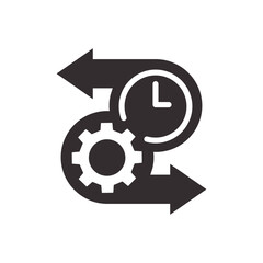 Obraz premium Workflow icon. Vector illustration. Symbols of time management, and optimization.